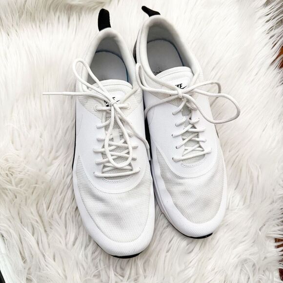 NIKE | Air Max Thea Black Leather Sneakers Tennis Athletic Shoes | Size 11 - Picture 2 of 8